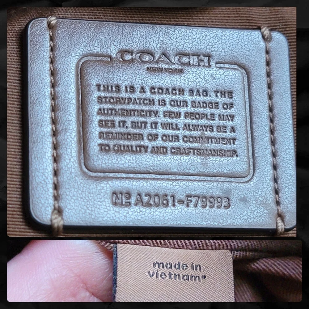 Coach F79993 Marlon Hobo Bag Brown Signature Coated Canvas Pebbled Leather Purse - Picture 13 of 16